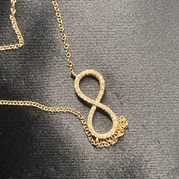 14K ROSE GOLD INFINITY PAVÉ NECKLACE - Picture 11 of 15